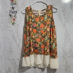Matilda Jane Tank Top Green Floral XL